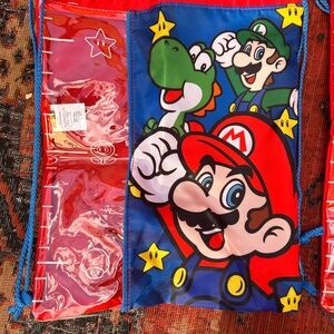 Nintendo Red and Blue Mario Drawstring Bag